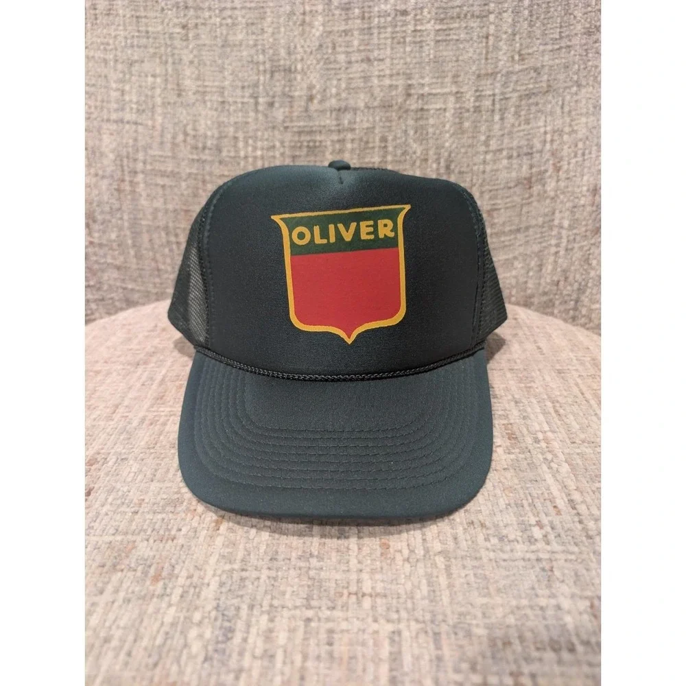 NOS Vintage Oliver Tractor Mesh Snapback Trucker Hat Green Nissun Farm Cap